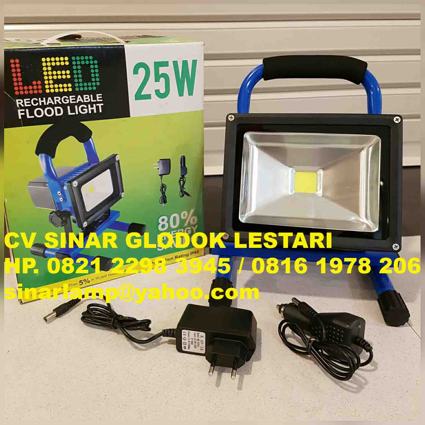 Lampu Sorot LED Portable Rechargeable 25 watt